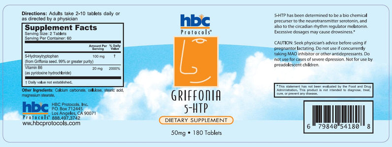 5-HTP with Griffonia – 180 Tablets, 50mg each