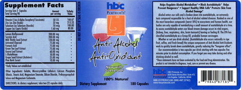 Image of Anti-Alcohol Anti-Oxidants - 180 Capsules