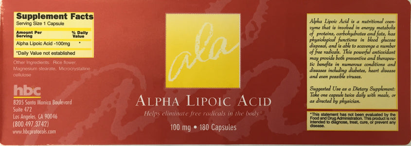 Alpha Lipoic Acid - 180 capsules | 100mg
