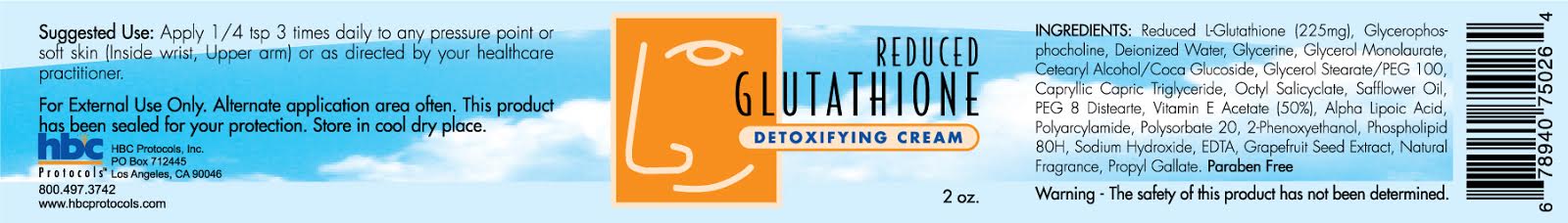 Reduced Glutathione Transdermal Cream